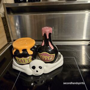 3 Piece Set Halloween Potions Salt and Pepper Shakers